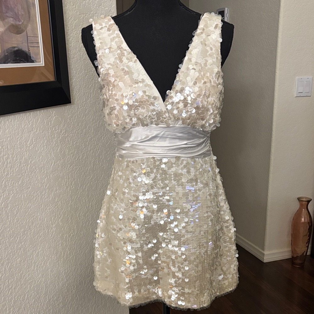 Forever 21 Sequin V-Neck Mini Dress